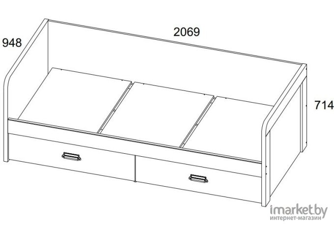 Кровать Anrex DieSel 90-2/D3 (цвет дуб мадура/истамбул)