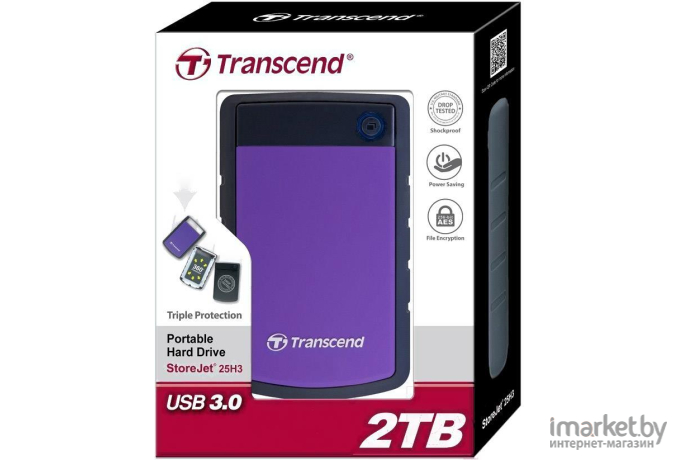 Внешний жесткий диск Transcend StoreJet 25H3P 2TB (TS2TSJ25H3P)