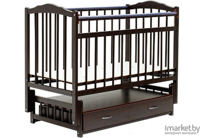 Классическая детская кроватка Bambini Euro Style М 01.10.04 (орех темный/слоновая кость)