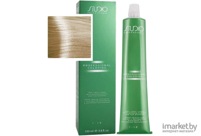 Крем-краска для волос Kapous Studio Professional с женьшенем и рисовыми протеинами 9.02 (очень светлый прозрачно-фиолетовый блонд)