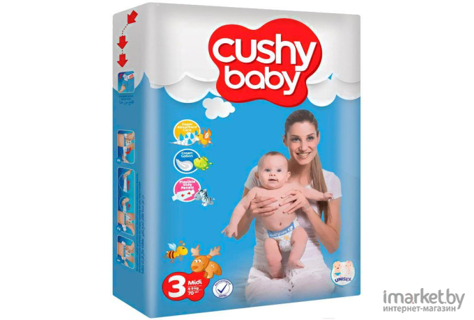 Подгузники Cushy Baby Midi (70шт)