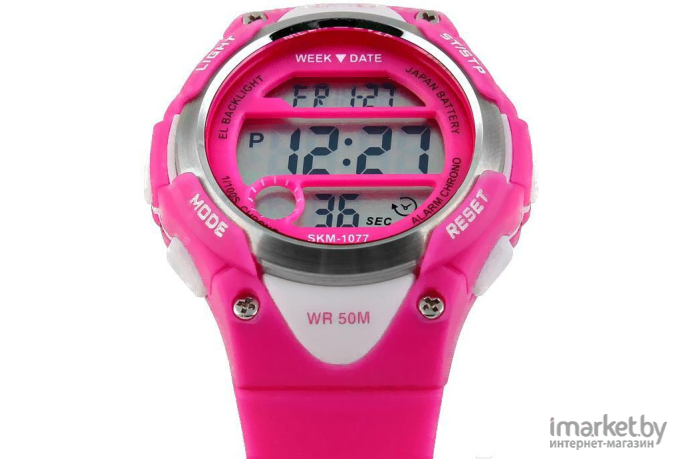 Часы наручные для девочек Skmei 1077-3 (ярко-розовый)