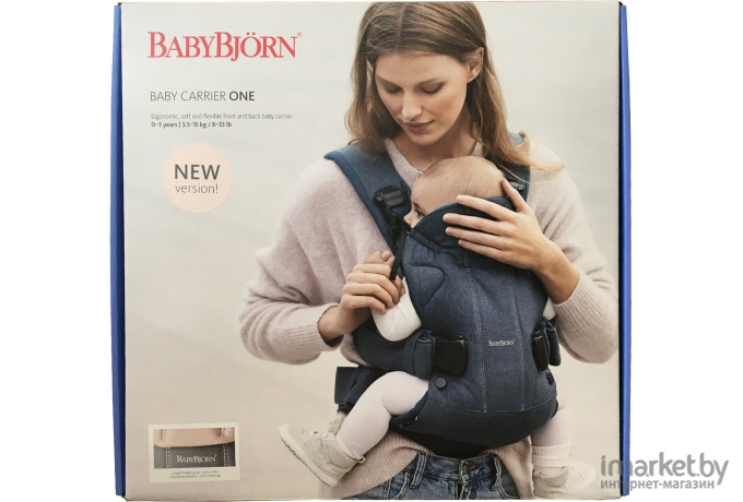 Рюкзак-переноска BabyBjorn One Cotton Mix [0980.51] синий