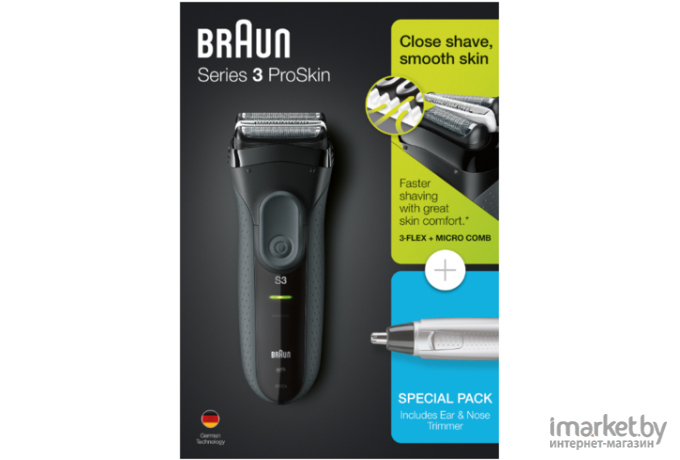 Электробритва Braun 3000s ProSkin 3 + Триммер EN10 Ear&Nose