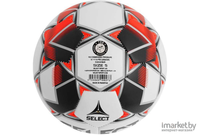 Футбольный мяч Select Brillant Replica размер 5 белый/красный