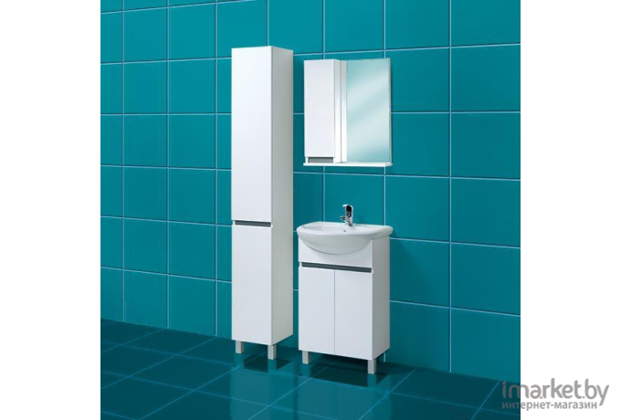 Шкаф с зеркалом для ванной Акваль Афина 55 [АФИНА.04.55.00.L]