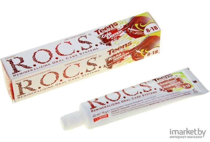 Зубная паста R.O.C.S. Teens Вкус активного дня. Кола и Лимон (74г)