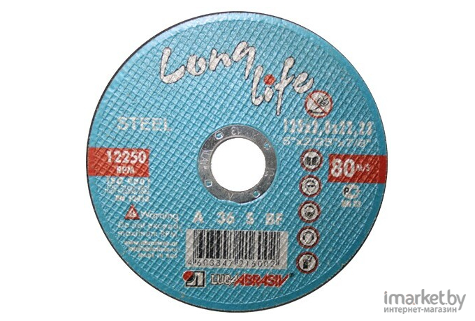 Отрезной круг Lugaabrasiv 125х2.5x22.2 мм для металла Long Life