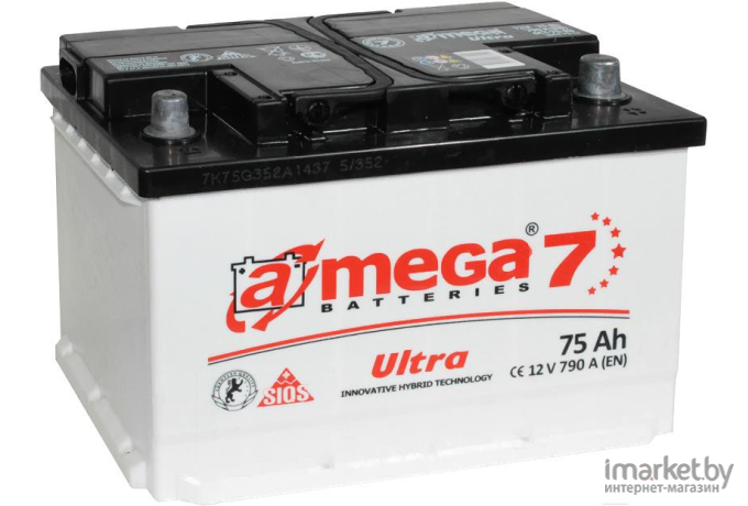 Автомобильный аккумулятор A-mega Ultra 75 R (75 А ч)