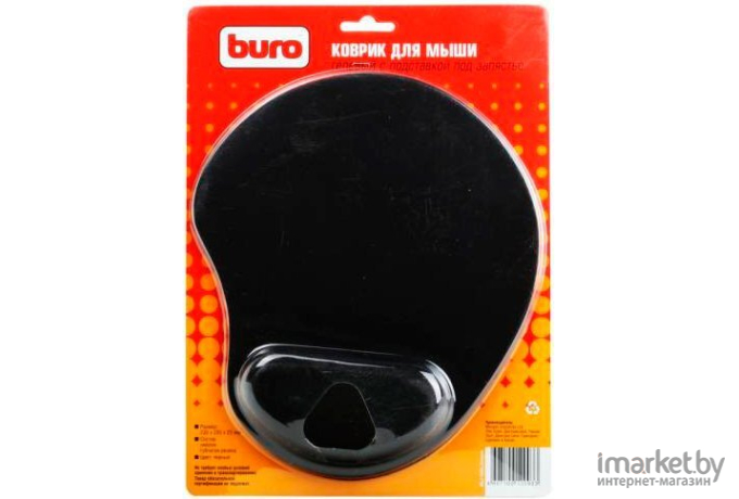 Коврик для мыши Buro BU-GEL GEL 225x190x2мм Black