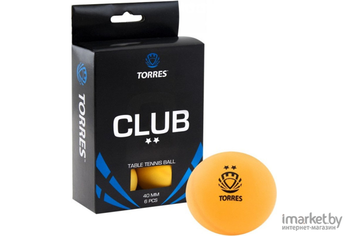 Мяч Torres Club 2*диам. 40 мм, упак. 6 шт оранжевый [TT0013]