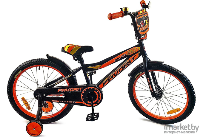 Велосипед детский Favorit Biker 20 2018 черный/оранжевый [BIK-20OR]