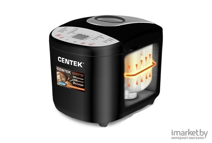 Хлебопечка CENTEK CT-1406 черный/серебристый