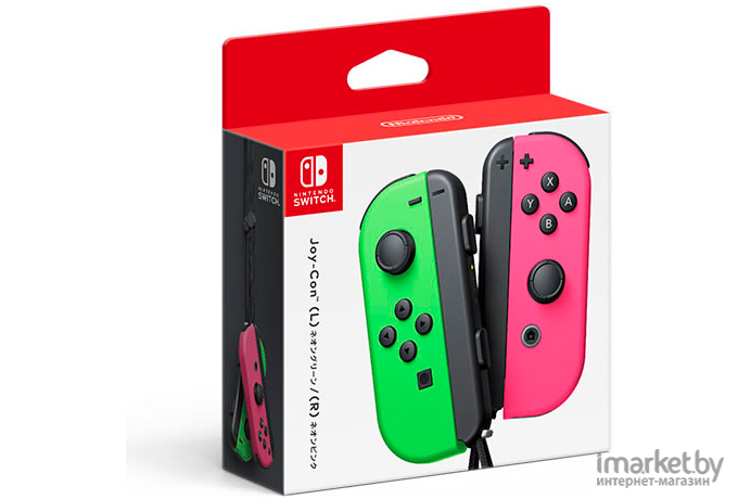 Геймпад Nintendo Switch Joy-Con набор 2 контроллера неоновый зеленый/неоновый розовый