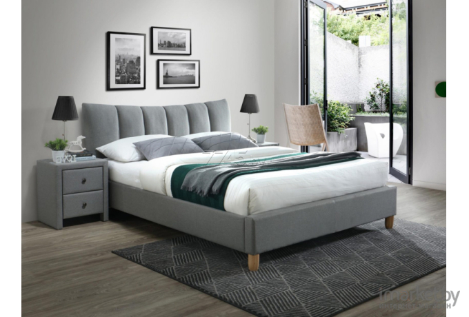 Кровать Halmar Sandy 2 серый/бук [V-CH-SANDY_2-LOZ-POPIELATY]