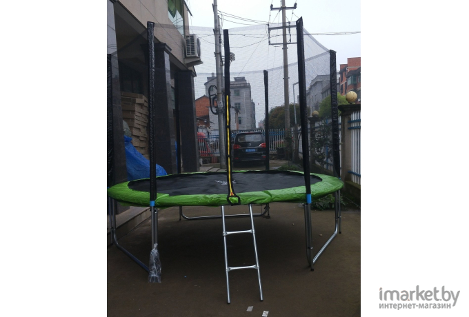 Батут Happy Jump Pro 10 ft-312 см с внешней сеткой и лестницей