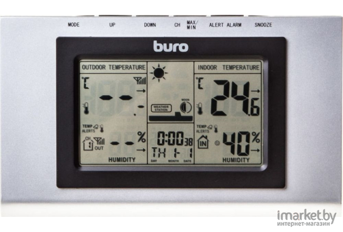 Метеостанция Buro H127G серебристый/черный