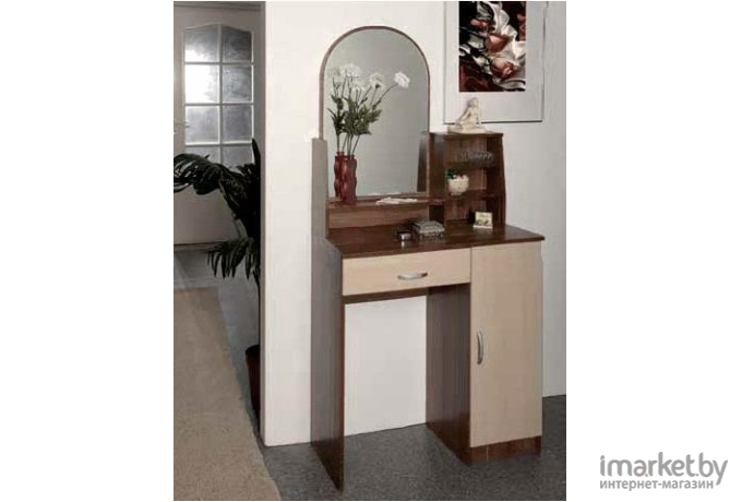 Туалетный столик с зеркалом Олмеко Надежда-М09 шимо светлый/шимо темный