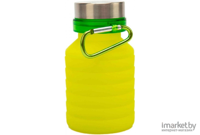 Бутылка для воды Bradex силиконовая складная с крышкой и карабином [TK 0271]