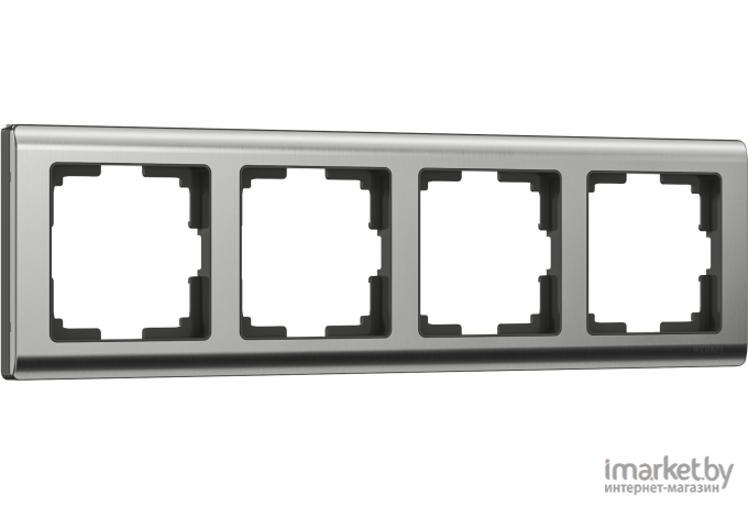 Рамка для выключателя и розетки Werkel Metallic 4 поста WL02-Frame-04 глянцевый никель [a028862]