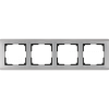 Рамка для выключателя и розетки Werkel Metallic 4 поста WL02-Frame-04 глянцевый никель [a028862]