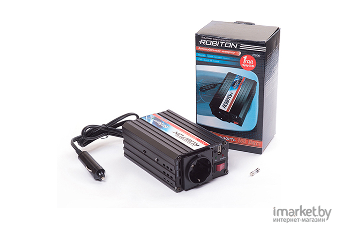 Автомобильный инвертор Robiton 12V-220V R200 150W с USB выходом [БЛ11459]