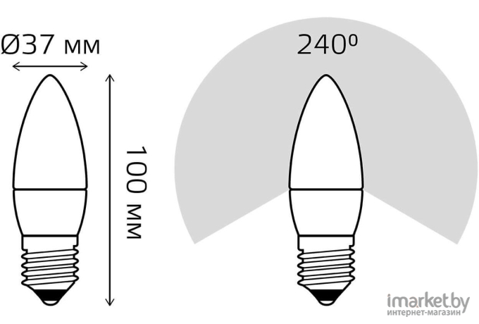 Лампа Gauss LED Elementary Candle 8W E27 4100K [33228]