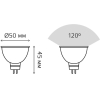 Лампа Gauss LED MR16 GU5.3 5W 500lm 3000K 1/10/100 [101505105]