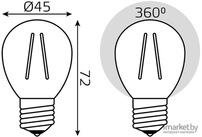 Лампа Gauss LED Шар [105802109]