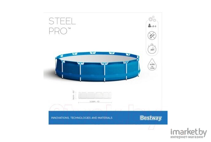 Каркасный бассейн Bestway Steel Pro 56679 305x76 +фильтр-насос