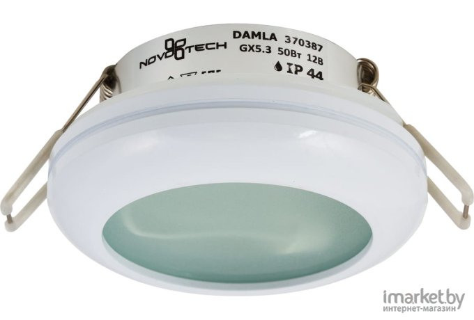 Влагозащищенный светильник Novotech 370387 NT18 384 белый Встраиваемый светильник GX5.3 50W 12V DAMLA