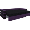 Угловой диван Mebelico Венеция 79 правый микровельвет черный/фиолетовый