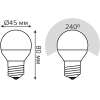 Светодиодная лампа Gauss LED Шар-dim E27 7W 590lm 4100К диммируемая 1/10/100 [105102207-D]