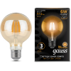 Светодиодная лампа Gauss LED Filament G95 E27 6W Golden 550lm 2400K 1/20 [105802006]