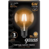Светодиодная лампа Gauss LED Filament G95 E27 6W 630lm 2700K 1/20 [105802106]