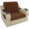 Кресло-кровать Лига Диванов Меркурий 80 рогожка коричневый/экокожа бежевый (106318)