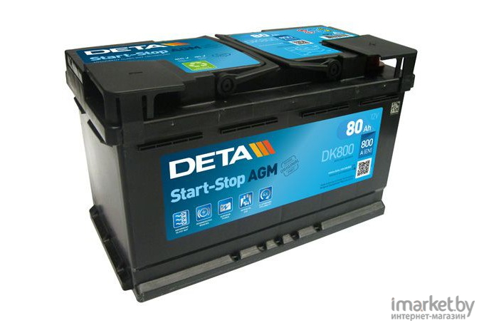 Аккумулятор DETA Micro-Hybrid AGM DK800 80 А/ч