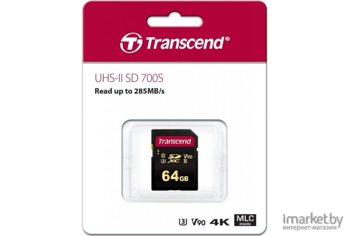 Карта памяти Transcend 64GB UHS-II U3 Class 10 V90 [TS64GSDC700S]