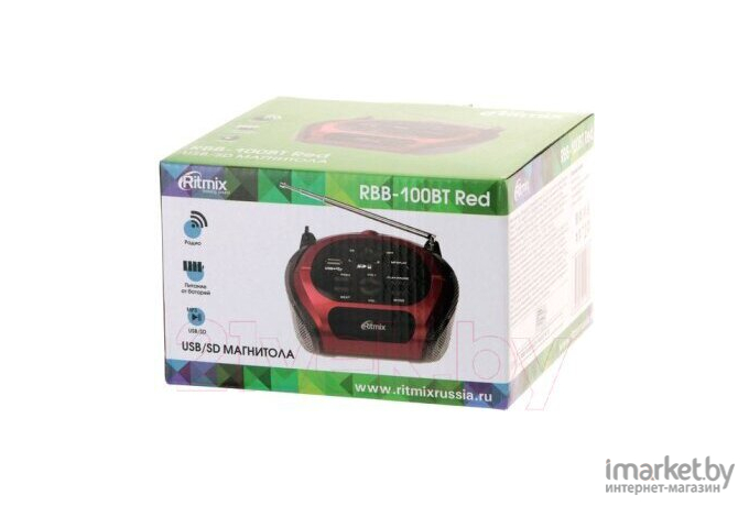 Портативная аудиосистема Ritmix RBB-100BT Red