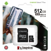Карта памяти Kingston microSDHC 512GB microSDXC Class10 UHS-I Canvas Select up 100MB/s с адапт [SDCS2/512GB]