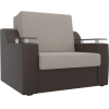 Кресло Mebelico Сенатор кресло-кровать 100701 60, рогожка бежевый/экокожа коричневый