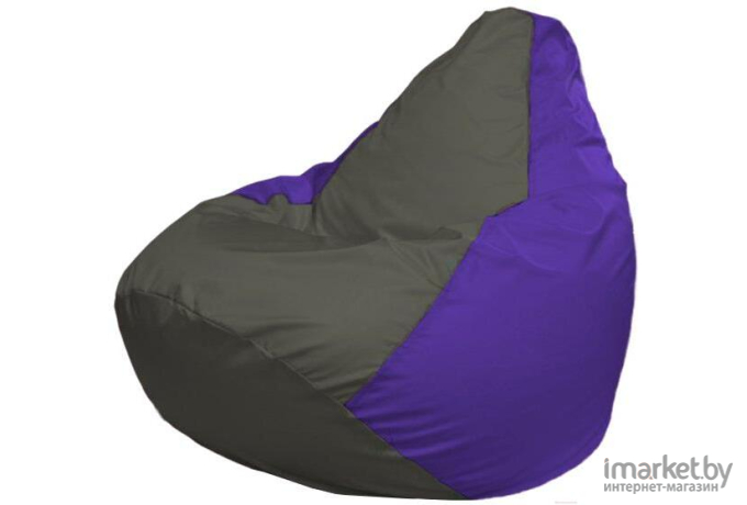 Кресло-мешок Flagman Груша Макси темно-серый/фиолетовый [Г2.1-370]