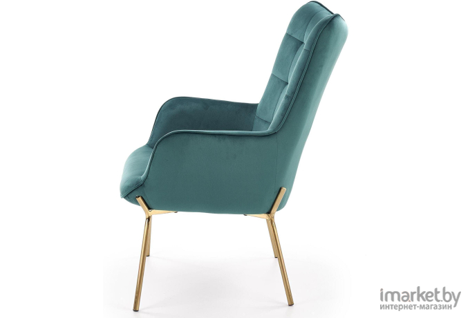 Интерьерное кресло Halmar Castel 2 темно-зеленый/золотой