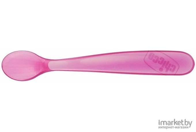 Ложка для кормления Chicco силиконовая 2шт розовый (340628101)
