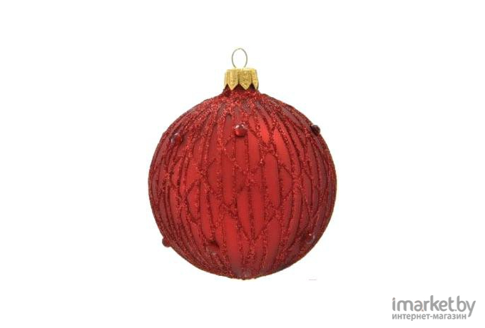 Елочная игрушка и новогоднее украшение Шар для елки д.8см Д-294 красный мат
