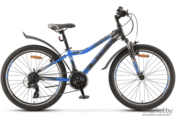 Велосипед Stels Navigator-410 V 24 21-sp V010 рама 12 дюймов черный/синий [LU091557,LU082935]