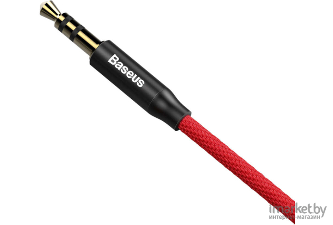 Кабель Baseus CAM30-B91 Yiven Audio Cable M30 AUX 3.5mm (M) to AUX 3.5mm (M) 1m Red+Black (Baseus Yiven Audio Cable M30 1M Red+Black (CAM30-B91))