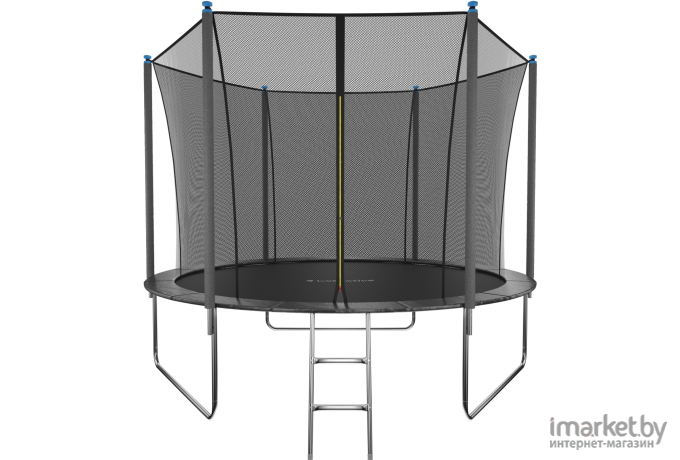 Комплект батут+нижняя сетка+чехол GetActive Jump 10 ft-312 см с лестницей, внутренней сеткой черный