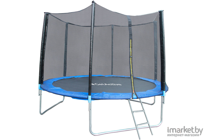 Комплект батут+нижняя сетка+чехол GetActive Jump 10 ft-312 см с лестницей, внешней сеткой синий