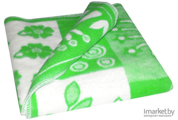 Детское одеяло Ермолино байковое х/б 140*100 57-8ЕТ Ж зеленый